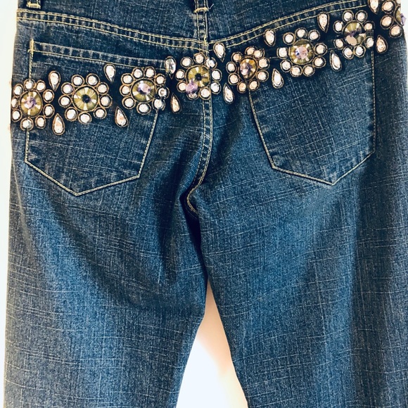 Swarovski Crystal stunning Statement Jeans Flared size 25 - Picture 7 of 8